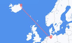 航班从德国汉诺威市到埃伊尔斯塔济市，冰岛塞尔