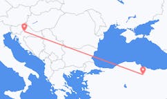 出发地 克罗地亚萨格勒布目的地 土耳其托卡特的航班