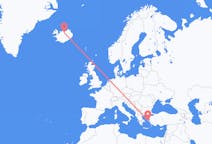 Flyg från Akureyri till Chios