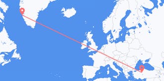 Flights from Greenland to Turkey