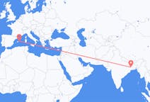 인도 두르가푸르에서 출발해 스페인 마혼에게(으)로 가는 항공편