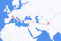 Flyg från Peshawar, Pakistan till Toulon, Frankrike