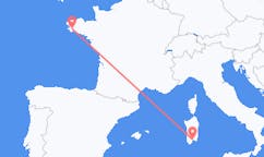 Flights from Quimper, France to Cagliari, Italy