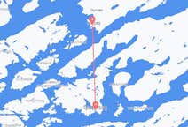 Vluchten van Narsaq, Groenland naar Qaqortoq, Groenland