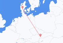 Vluchten van Bratislava, Slowakije naar Billund, Denemarken
