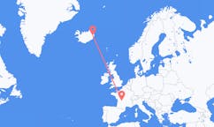 Flyg från Egilsstaðir, Island till Limoges, Frankrike