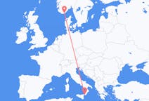 Vols de Calabre, Italie pour Kristiansand, Norvège