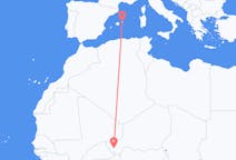 Flyreiser fra Niamey, til Mahon