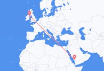 Flyreiser fra Abha, Saudi-Arabia til Belfast, Nord-Irland