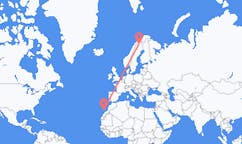 Flyg från Lanzarote, Spanien till Kiruna, Sverige
