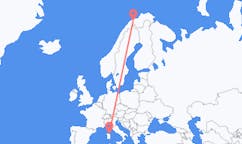 Flyg från Sørkjosen, Norge till Olbia, Italien
