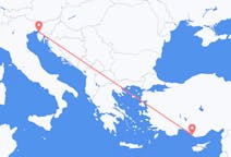 Flyg från Trieste till Gazipaşa