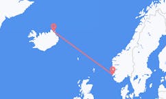 아이슬란드 토르쇼픈에서 출발해 노르웨이 헤우게순으로(으)로 가는 항공편