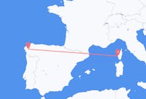 Flyreiser fra Santiago de Compostela, Spania til Ajaccio, Frankrike