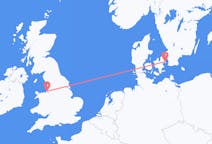Vluchten van Kopenhagen, Denemarken naar Liverpool, Engeland