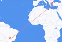 Flyreiser fra Araçatuba, Brasil til Ikaria, Hellas
