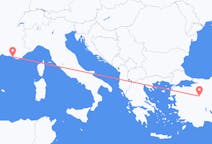 出发地 法国马赛目的地 土耳其屈塔希亚的航班