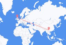 Flyg från Kunming, Kina till Glasgow, Skottland