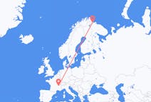 Vuelos de Kirkenes, Noruega a lyon, Francia