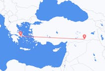 Vluchten van Athene, Griekenland naar Mardin, Turkije