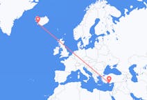 Flyg från Gazipaşa, Turkiet till Reykjavik, Island