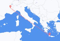 Loty z Grenoble, Francja do Chania, Grecja