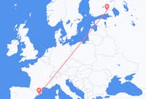 Vluchten van Lappeenranta, Finland naar Barcelona, Spanje