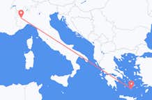 Flights from Turin to Santorini