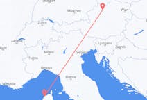 Flights from Calvi, Haute-Corse, France to Linz, Austria