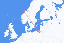 Flights from Kristiansund, Norway to Szymany, Szczytno County, Poland