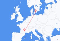 Loty z Rodez, Francja do Malmö, Szwecja
