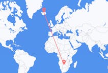 Flyreiser fra Maun, Botswana til Akureyri, Island