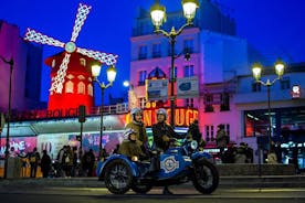 Paris Vintage Tour by Night på en sidovagn med champagne