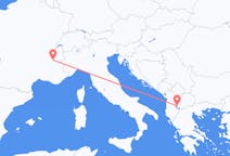Lennot Ohridista, Pohjois-Makedonia Grenobleen, Ranska