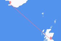 Vluchten van Reykjavík, IJsland naar Edinburgh, Schotland