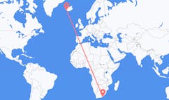 Vols de la ville de Londres est, Afrique du Sud vers la ville de Reykjavik, Islande