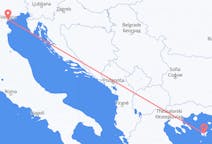 イタリアのヴェネツィアからから、ギリシャのリムノス島までのフライト