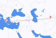 出发地 乌兹别克斯坦出发地 撒馬爾罕目的地 希腊卡拉马塔的航班