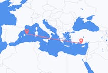 Flyrejser fra Mahon, Spanien til Gazipaşa, Tyrkiet