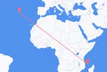 Flyrejser fra Moroni, Comorerne til Santa Cruz da Graciosa, Portugal