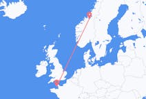 Loty z Saint Helier w Jersey do Trondheimu w Norwegii