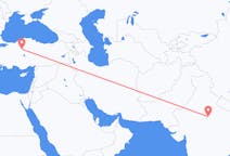 Flyreiser fra Gwalior, India til Ankara, Tyrkia