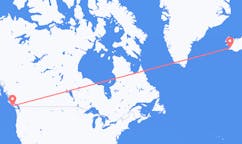 Voli dalla città di Tofino, il Canada alla città di Reykjavik, l'Islanda