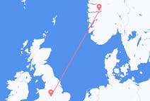 Flyg från Sogndal, Norge till Birmingham, England