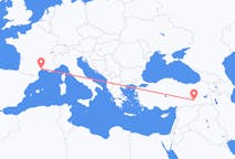 Loty z Diyarbakiru, Turcja z Montpellier, Francja