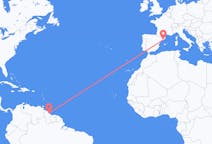 Flyg från Georgetown, Guyana till Barcelona, Spanien