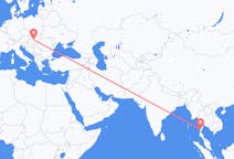 Flyg från Bokpyin, Myanmar (Burma) till Budapest, Ungern