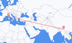 Flyrejser fra Myitkyina, Myanmar (Burma) til Ajaccio, Frankrig