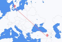 Loty z Siirt, Turcja do Kopenhagi, Dania