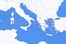 Flyreiser fra Mytilene, Hellas til Cagliari, Italia